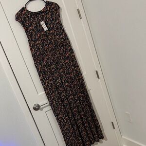 INC International Concepts Black Floral Maxi Dress